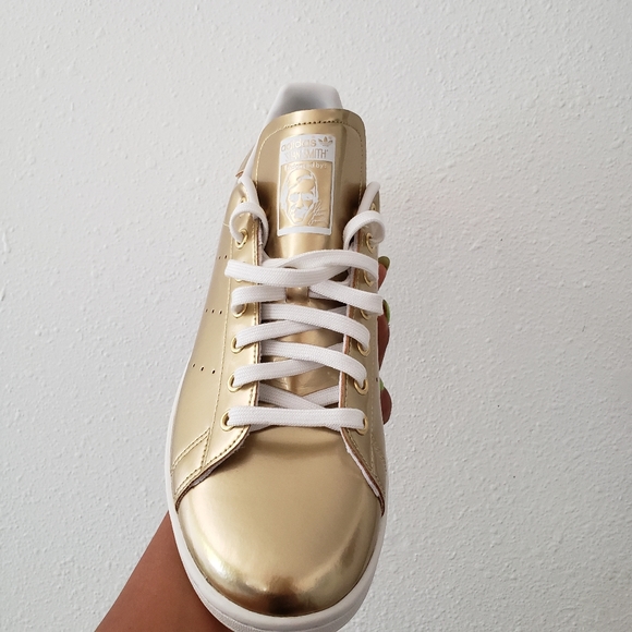 🚫SOLD🚫 adidas men's stan smith sneaker shoes gold metallic - Picture 5 of 16
